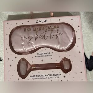 NWT CALA Pink Sleep Mask and Rose Quartz Facial Roller Set